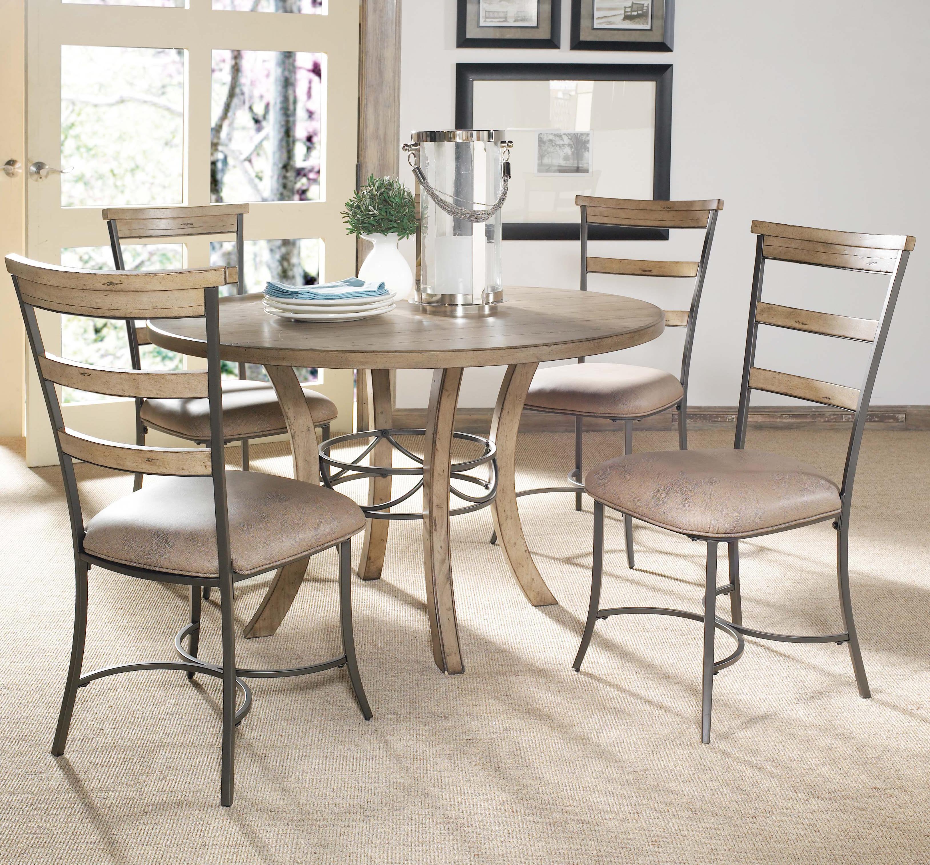 Hillsdale Charleston Round Wood Table w/ Metal Pedestal Ring Dream